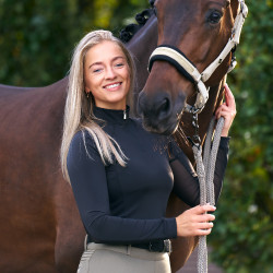 Top de manga comprida Imperial Riding Katya feminino Preto