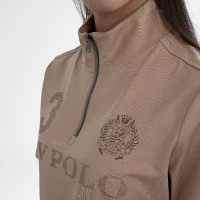 Top técnico de manga curta HV Polo Favourite para mulher Champanhe Bege