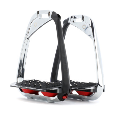 Estribos Flex-On Iron-S Chrome IUG preto Preto / vermelho