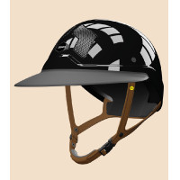 Capacete Mips Flex-on Armet preto viseira Unissex Star jugular marrom