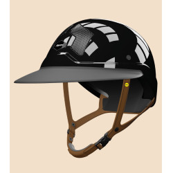 Capacete Mips Flex-on Armet preto viseira Unissex Star jugular marrom