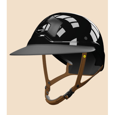 Capacete Mips Flex-on Armet preto viseira Unissex Star jugular marrom