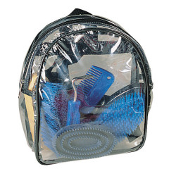 Kit de limpeza com 7 peças em mochila Kerbl Azul