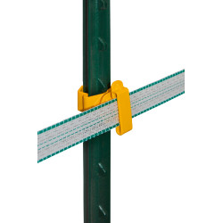 Isolador de fita T-Post AKO com 25 unidades Amarelo Isolador de fita T-Post AKO com 25 unidades Amarelo