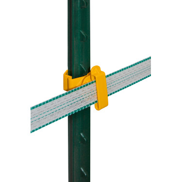 Isolador de fita T-Post AKO com 25 unidades Amarelo Isolador de fita T-Post AKO com 25 unidades Amarelo