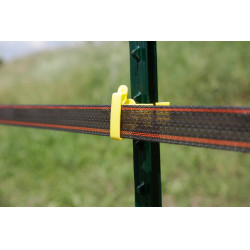 Isolador de fita T-Post AKO com 25 unidades Amarelo Isolador de fita T-Post AKO com 25 unidades Amarelo