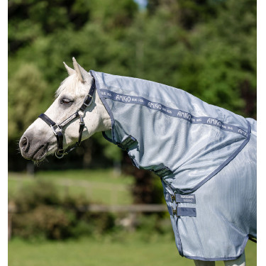 Camisa antimoscas para pônei Amigo® Bug Rug Plus Azul mesclado / azul / prata Camisa antimoscas para pônei Amigo® Bug Rug Plus Azul mesclado / azul / prata