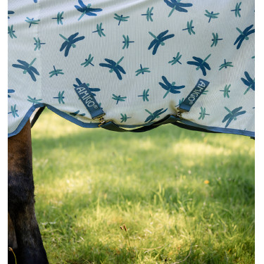 Camisa anti-moscas Horseware Amigo Bug Rug XL Plus Padrão libélula / prata / azul / sálvia Motivos Camisa anti-moscas Horseware Amigo Bug Rug XL Plus Padrão libélula / prata / azul / sálvia Motivos