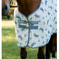 Camisa anti-moscas Horseware Amigo Bug Rug XL Plus Padrão libélula / prata / azul / sálvia Motivos Camisa anti-moscas Horseware Amigo Bug Rug XL Plus Padrão libélula / prata / azul / sálvia Motivos