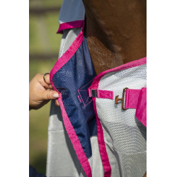 Capa anti-moscas Bucas Buzz-Off Rain com protetor de pescoço Flor azul Capa anti-moscas Bucas Buzz-Off Rain com protetor de pescoço Flor azul