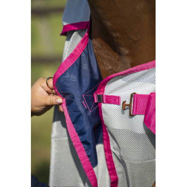 Capa anti-moscas Bucas Buzz-Off Rain com protetor de pescoço Flor azul Capa anti-moscas Bucas Buzz-Off Rain com protetor de pescoço Flor azul