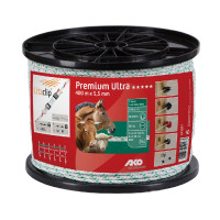 Corda de cerca Premium Ultra AKO Branco / verde Corda de cerca Premium Ultra AKO Branco / verde