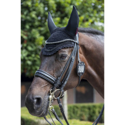 Porta-número redondo LeMieux para cabeçada Preto com strass