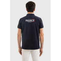 Polo Harcour Fuego de manga curta para homem França Marinho Azul-marinho