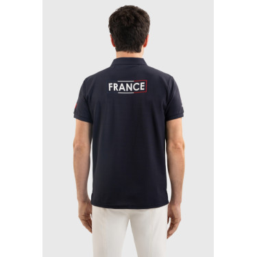 Polo Harcour Fuego de manga curta para homem França Marinho Azul-marinho