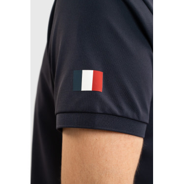 Polo Harcour Fuego de manga curta para homem França Marinho Azul-marinho