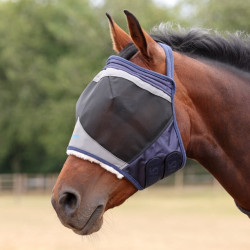 Máscara anti-moscas Shires FlyGuard Pro Fine Mesh sem orelhas Marinho Azul-marinho Máscara anti-moscas Shires FlyGuard Pro Fine Mesh sem orelhas Marinho Azul-marinho