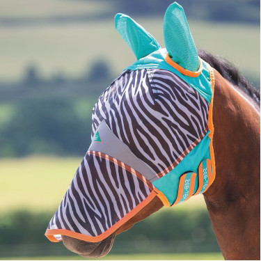 Máscara anti-moscas Shires FlyGuard Pro ZEB-TEK Estampa de zebra