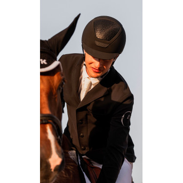 Capacete Kask Dogma Hunter com jugular castanho‑claro Preto