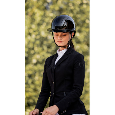 Capacete Kask Kooki Lady com jugular castanho‑claro