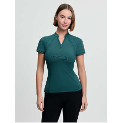 Base Layer LeMieux em tecido mesh Lisa mulher de manga curta Selva