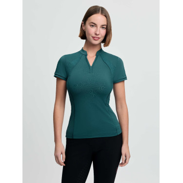 Base Layer LeMieux em tecido mesh Lisa mulher de manga curta Selva