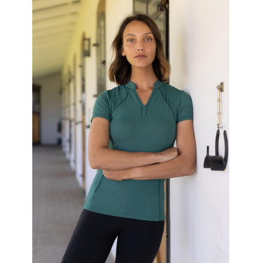 Base Layer LeMieux em tecido mesh Lisa mulher de manga curta Selva