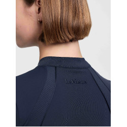 Base Layer LeMieux em tecido mesh Lisa mulher de manga curta Marinho Azul-marinho