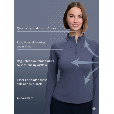Base Layer LeMieux de manga comprida Airflow mulher Sombra
