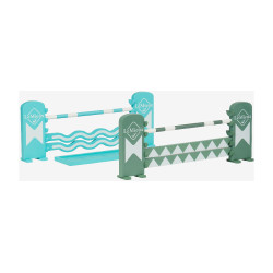 Conjunto de saltos LeMieux Toy Pony Azul-celeste / sálvia / branco