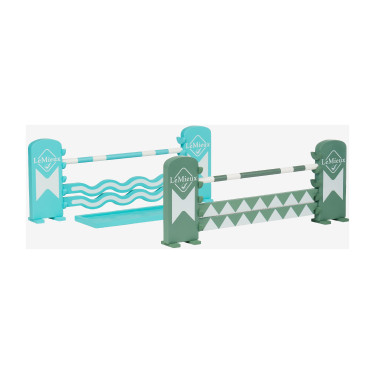 Conjunto de saltos LeMieux Toy Pony Azul-celeste / sálvia / branco