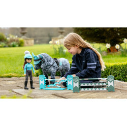 Conjunto de saltos LeMieux Toy Pony Azul-celeste / sálvia / branco