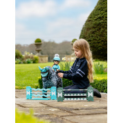 Conjunto de saltos LeMieux Toy Pony Azul-celeste / sálvia / branco