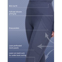 Legging de equitação LeMieux com fundo de silicone Airflow feminino Preto