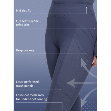 Legging de equitação LeMieux com fundo de silicone Airflow feminino Preto