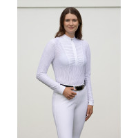 Polo de concurso LeMieux de manga comprida Arielle para mulher Branco Polo de concurso LeMieux de manga comprida Arielle para mulher Branco