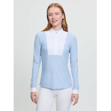 Polo de concurso LeMieux de manga comprida Arielle para mulher Névoa Azul Polo de concurso LeMieux de manga comprida Arielle para mulher Névoa Azul