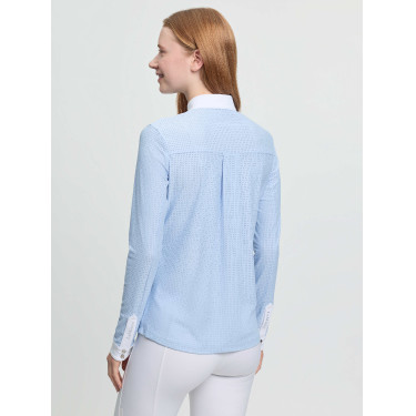 Polo de concurso LeMieux de manga comprida Arielle para mulher Névoa Azul Polo de concurso LeMieux de manga comprida Arielle para mulher Névoa Azul