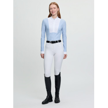 Polo de concurso LeMieux de manga comprida Arielle para mulher Névoa Azul Polo de concurso LeMieux de manga comprida Arielle para mulher Névoa Azul