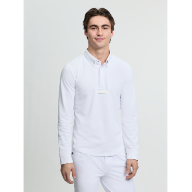 Polo de concurso LeMieux de mangas compridas para homem Branco