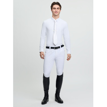 Polo de concurso LeMieux de mangas compridas para homem Branco