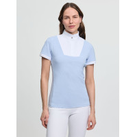 Polo de concurso LeMieux plissado de mangas curtas Sophia para mulher Névoa Azul Polo de concurso LeMieux plissado de mangas curtas Sophia para mulher Névoa Azul
