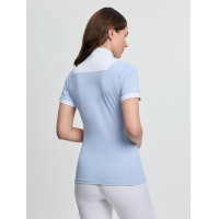 Polo de concurso LeMieux plissado de mangas curtas Sophia para mulher Névoa Azul Polo de concurso LeMieux plissado de mangas curtas Sophia para mulher Névoa Azul