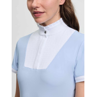 Polo de concurso LeMieux plissado de mangas curtas Sophia para mulher Névoa Azul Polo de concurso LeMieux plissado de mangas curtas Sophia para mulher Névoa Azul
