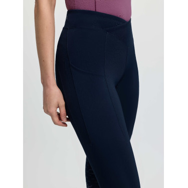 Legging de equitação LeMieux com assento parcial cruzado Simone feminino Marinho Azul-marinho