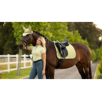 Sapata de dressage LeMieux Square em tecido mesh Air-Tek Macaron Verde Sapata de dressage LeMieux Square em tecido mesh Air-Tek Macaron Verde