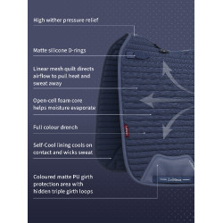 Sapata de dressage LeMieux Square em tecido mesh Air-Tek Sombra