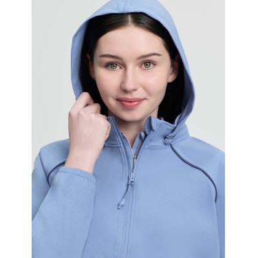 Casaco impermeável LeMieux Young Rider com fecho de correr três-quartos Paige Azul-pó