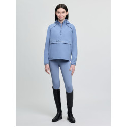 Casaco impermeável LeMieux Young Rider com fecho de correr três-quartos Paige Azul-pó