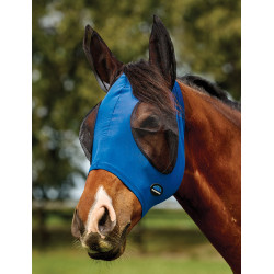 Máscara anti-moscas WeatherBeeta ComFiTec Deluxe Stretch com orelhas Preto cobalto Azul